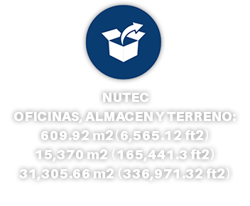 ﷯ NUTEC OFICINAS, ALMACEN Y TERRENO: 609.92 m2(6,565.12 ft2) 15,370 m2 (165,441.3 ft2) 31,305.66 m2 (336,971.32 ft2)